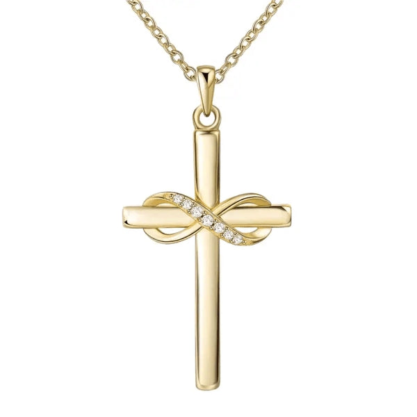Infinity Cross Necklace Gold