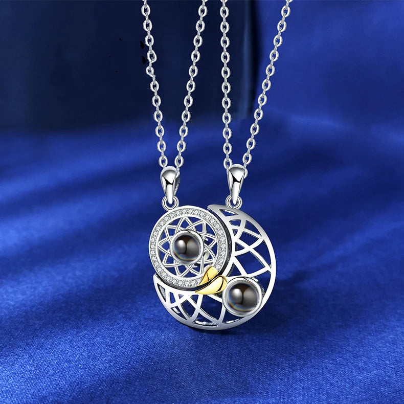 Couple Infinity Pendant Necklace – Elegant Love Jewelry Gift for Couples