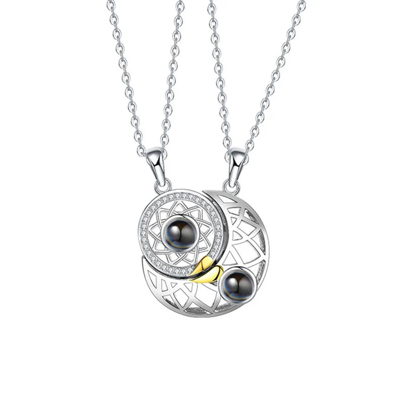 Couple Infinity Pendant Necklace – Elegant Love Jewelry Gift for Couples