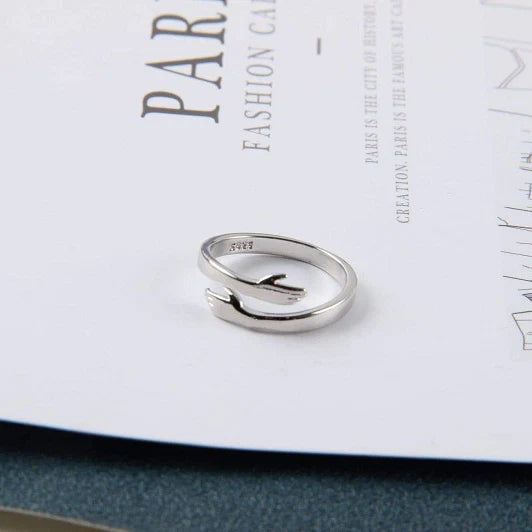 Silver ring on a book with 'Paris' text